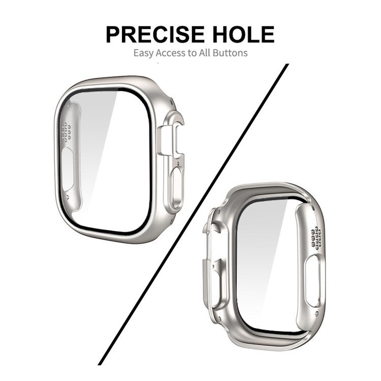 ENKAY HAT PRINCE For Apple Watch Ultra 2 49mm / Ultra 49mm All-around Hard PC Case with Tempered Glass Screen Protector Shock Resistant Clear Cover - Dark Blue