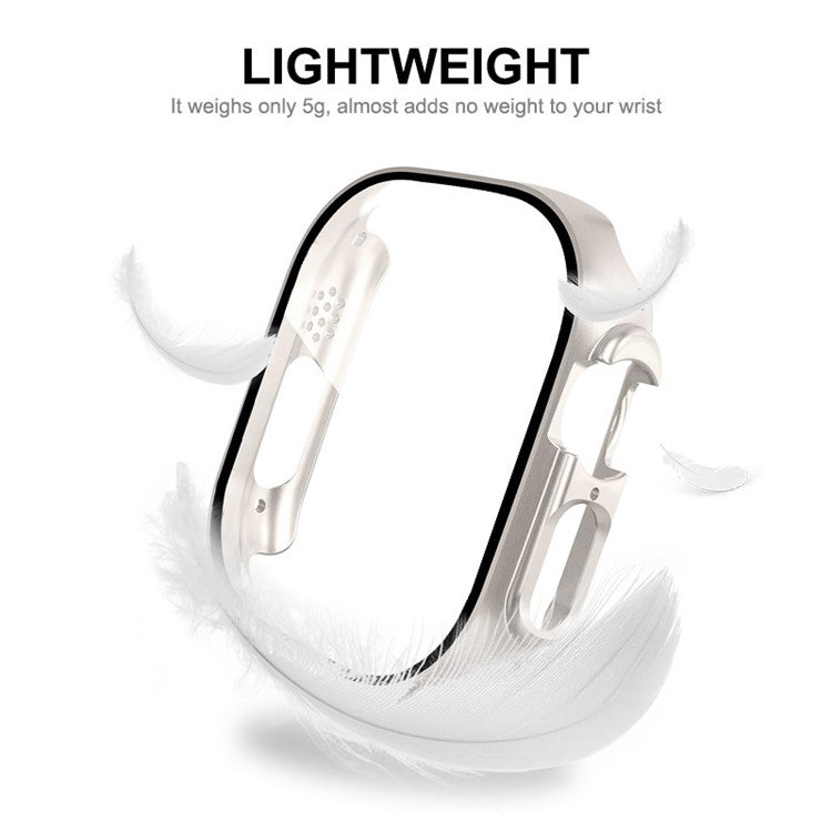 ENKAY HAT PRINCE For Apple Watch Ultra 2 49mm / Ultra 49mm All-around Hard PC Case with Tempered Glass Screen Protector Shock Resistant Clear Cover - Dark Blue