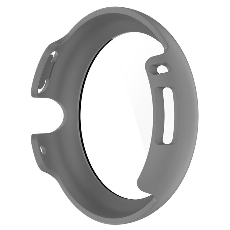 For Google Pixel Watch 2 / Pixel Watch Hard PC Clear Watch Case Full Coverage Shockproof Cover with Tempered Glass Screen Protector - Grey