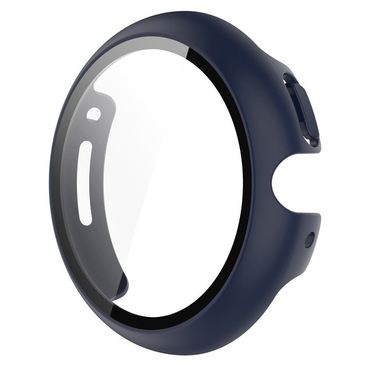 For Google Pixel Watch 2 / Pixel Watch Hard PC Clear Watch Case Full Coverage Shockproof Cover with Tempered Glass Screen Protector - Midnight Blue