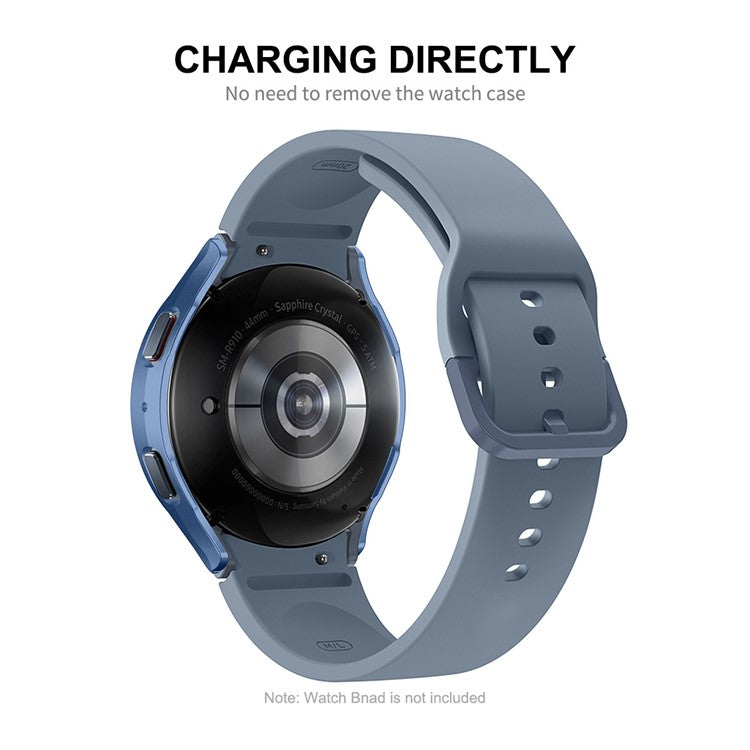 ENKAY HAT PRINCE For Samsung Galaxy Watch 4 / 5 44mm Anti-Moisture Waterproof Cover with Tempered Glass Screen Protector Hard PC All-Around Protective Case - Black