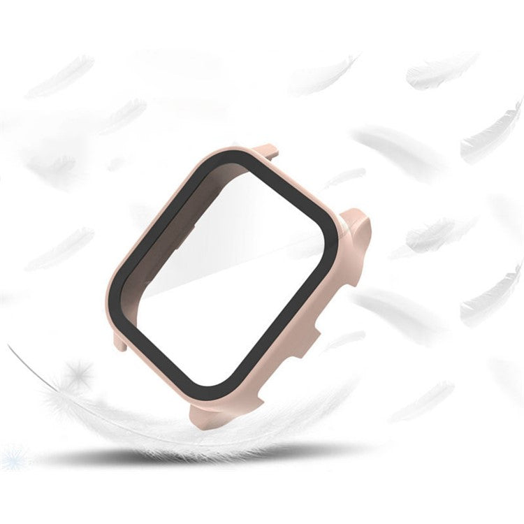 For Garmin Venu Sq 2 Hard PC Cover Full Coverage Shockproof Watch Cover with Tempered Glass Screen Protector - Pink