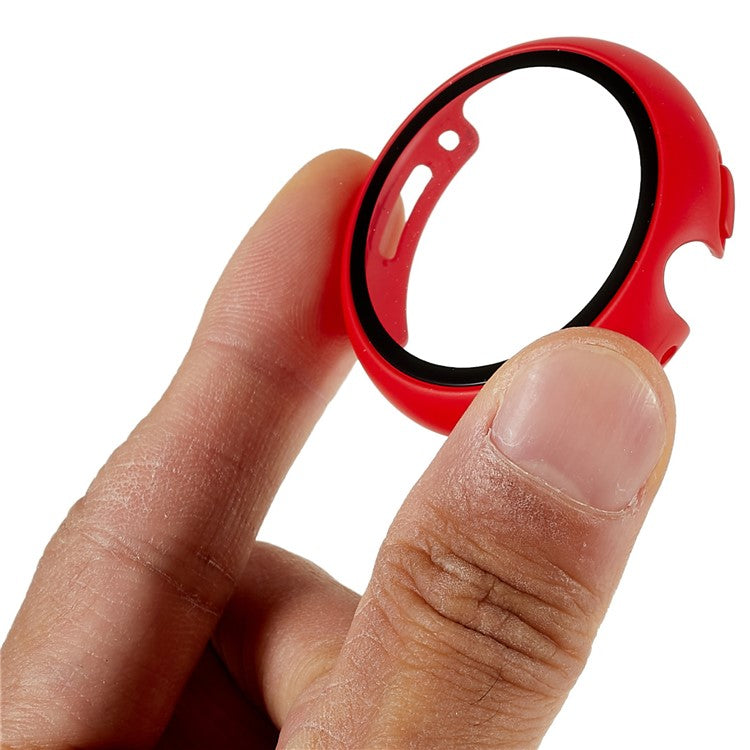 For Google Pixel Watch 2 / Pixel Watch Hard PC Watch Protective Case with Anti-scratch Tempered Glass Screen Protector - Red