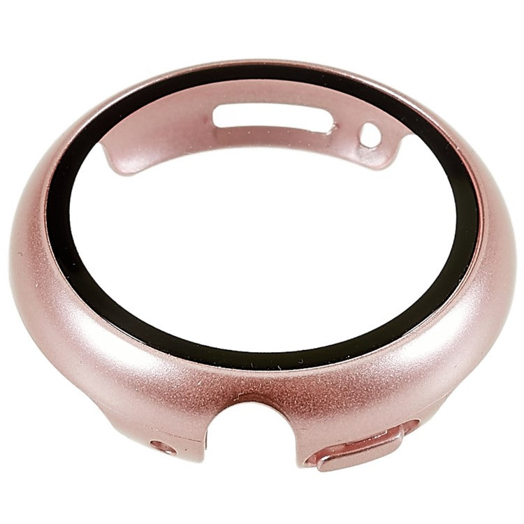 For Google Pixel Watch 2 / Pixel Watch Hard PC Watch Protective Case with Anti-scratch Tempered Glass Screen Protector - Rose Gold