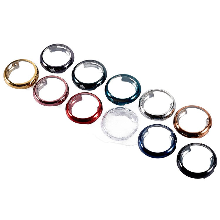 For Google Pixel Watch 2 / Pixel Watch Full Protection Soft TPU Watch Case Anti-scratch Electroplating Metal Color Frame Cover - Blackish Green