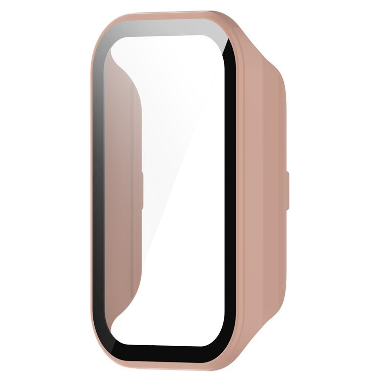 Watch Case for Xiaomi Redmi Band 2, Hard PC Full Protection Cover with Tempered Glass Screen Protector - Pink
