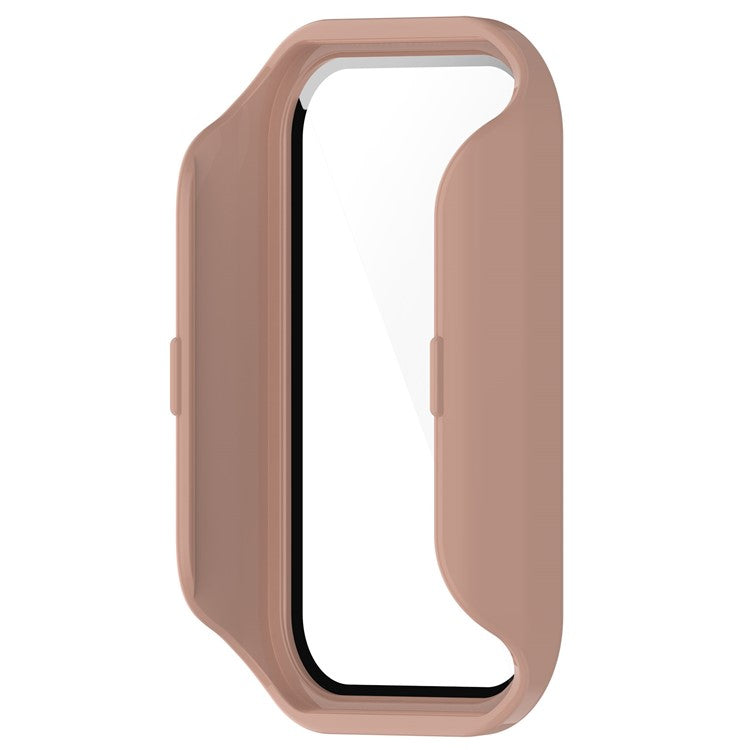 Watch Case for Xiaomi Redmi Band 2, Hard PC Full Protection Cover with Tempered Glass Screen Protector - Pink