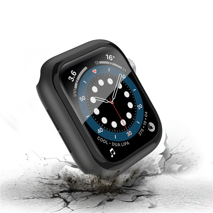 AHASTYLE WG46 2Pcs PC Case with Tempered Glass Film for Apple Watch Ultra / Series 8 / 7 / 6 / 5 / 4 / SE / SE (2022) / 3 / 2 / 1 - For Apple Watch Series 3 / 2 / 1 38mm / Black