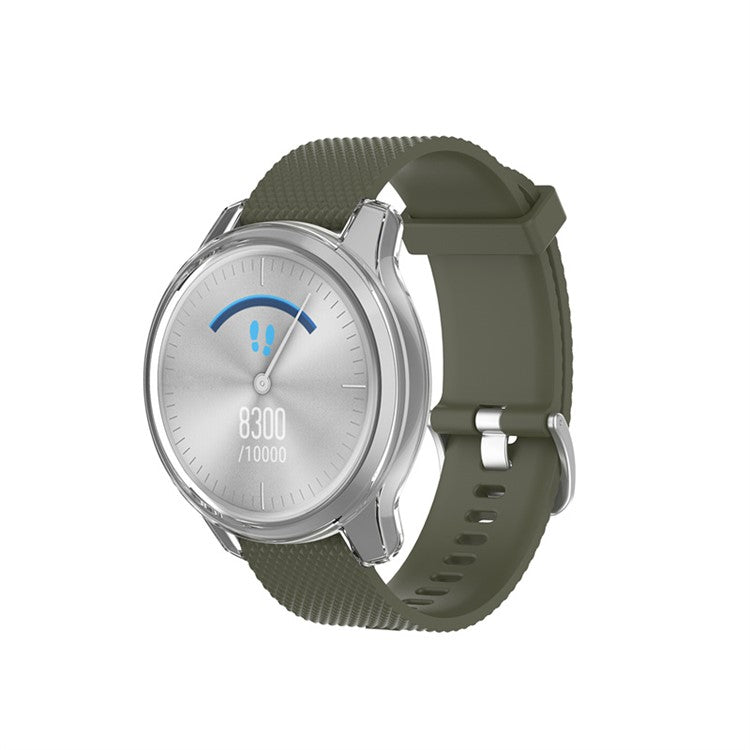 For Garmin Vivomove Luxe / Style Transparent TPU Smart Watch Frame Protective Case - Transparent