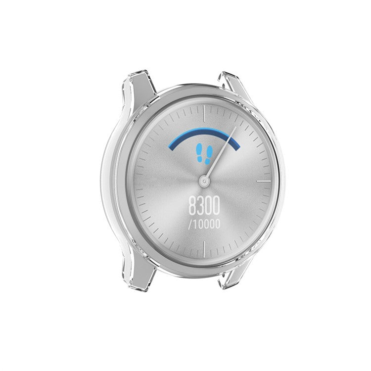 For Garmin Vivomove Luxe / Style Transparent TPU Smart Watch Frame Protective Case - Transparent