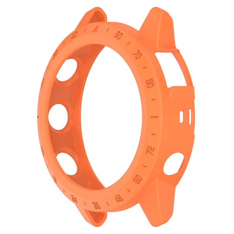 For Garmin MARQ (Gen 2) Anti-scratch Watch Case PC Protective Frame with Scale - Orange