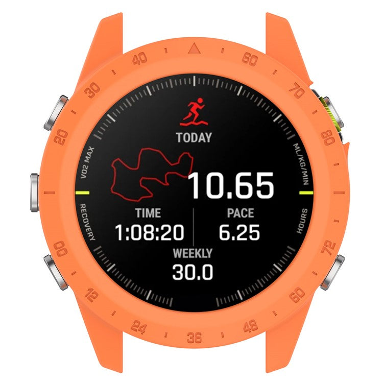 For Garmin MARQ (Gen 2) Anti-scratch Watch Case PC Protective Frame with Scale - Orange