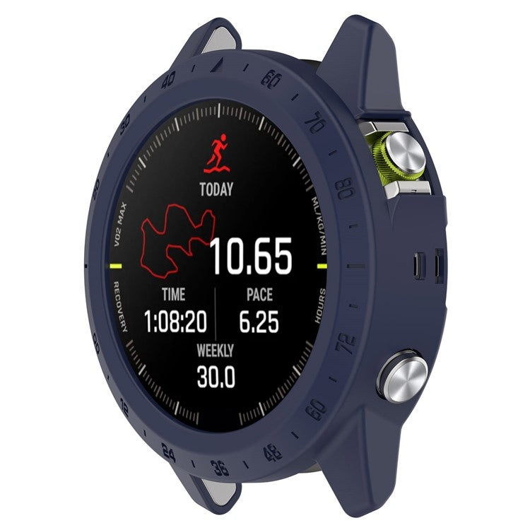For Garmin MARQ (Gen 2) Anti-scratch Watch Case PC Protective Frame with Scale - Midnight Blue