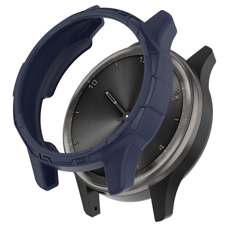 For Garmin vivomove Trend Drop-proof TPU Watch Case Hollow Bumper Frame Cover - Midnight Blue