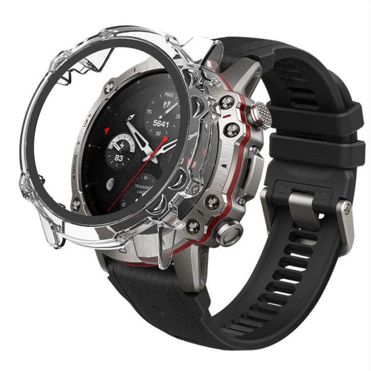 For Huami Amazfit Falcon Hard PC Case with Tempered Glass Screen Protector Overall Shockproof Cover - Pine Needle Green