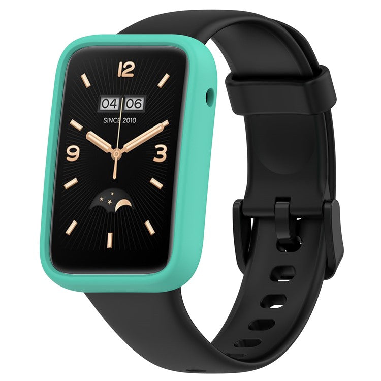 For Xiaomi Mi Band 7 Pro Silicone Case Smart Watch Protective Cover Half Hollow Watch Case - Light Green