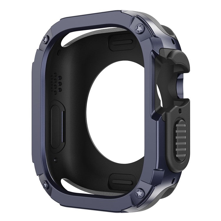 For Apple Watch Ultra 2 49mm / Ultra 49mm TPU+PC Watch Case Shockproof Protective Watch Frame Cover - Midnight Blue