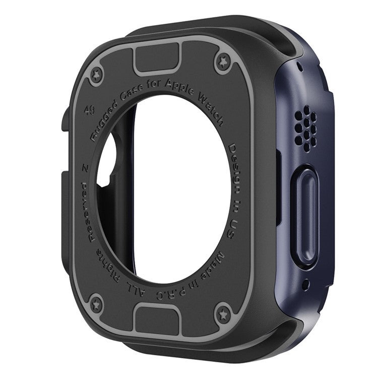 For Apple Watch Ultra 2 49mm / Ultra 49mm TPU+PC Watch Case Shockproof Protective Watch Frame Cover - Midnight Blue