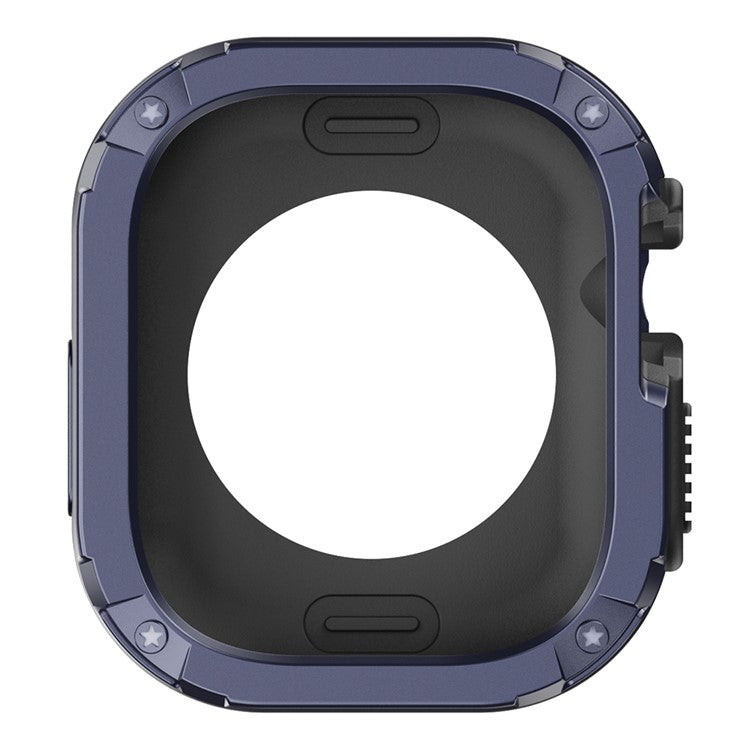 For Apple Watch Ultra 2 49mm / Ultra 49mm TPU+PC Watch Case Shockproof Protective Watch Frame Cover - Midnight Blue