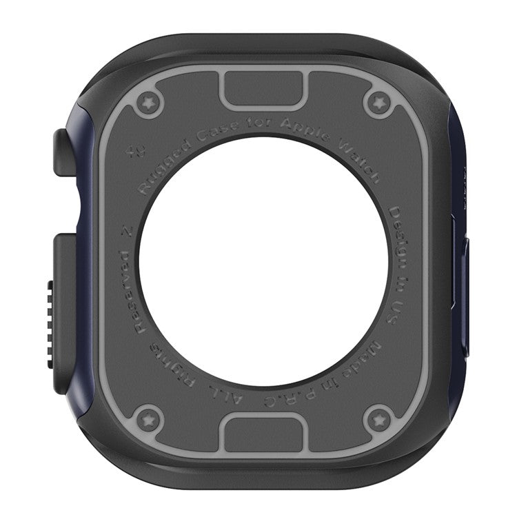 For Apple Watch Ultra 2 49mm / Ultra 49mm TPU+PC Watch Case Shockproof Protective Watch Frame Cover - Midnight Blue