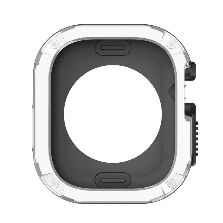 For Apple Watch Ultra 2 49mm / Ultra 49mm TPU+PC Watch Case Shockproof Protective Watch Frame Cover - Silver
