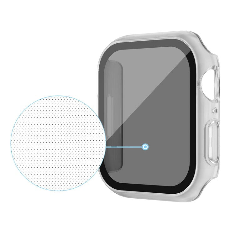 For Apple Watch Series 6 / 5 / 4 / SE / SE (2022) 40mm Matte PC Watch Case with Anti-spy Tempered Glass Film - Transparent