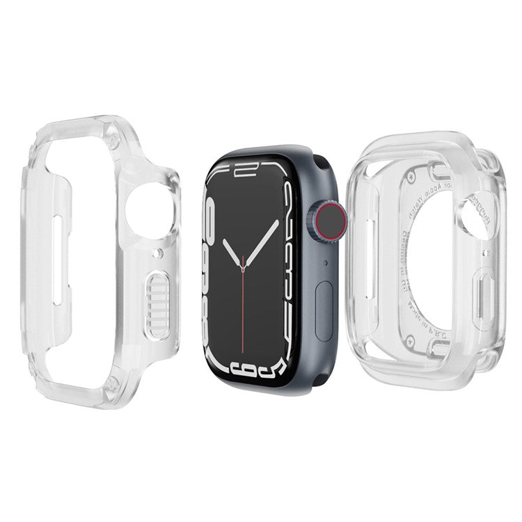 For Apple Watch Series 6 5 4 SE SE (2022) 44mm / 9 / 8 / 7 45mm Watch Case TPU+PC Anti-drop Cover - Transparent