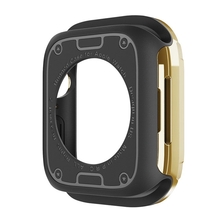 For Apple Watch Series 6 5 4 SE SE (2022) 44mm / 9 / 8 / 7 45mm Watch Case TPU+PC Anti-drop Cover - Gold