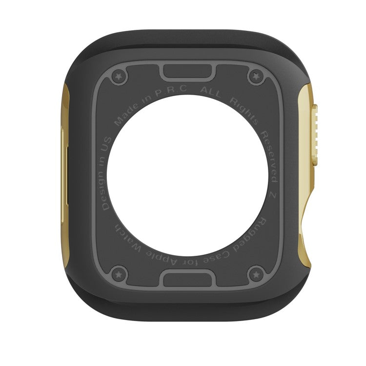 For Apple Watch Series 6 5 4 SE SE (2022) 44mm / 9 / 8 / 7 45mm Watch Case TPU+PC Anti-drop Cover - Gold