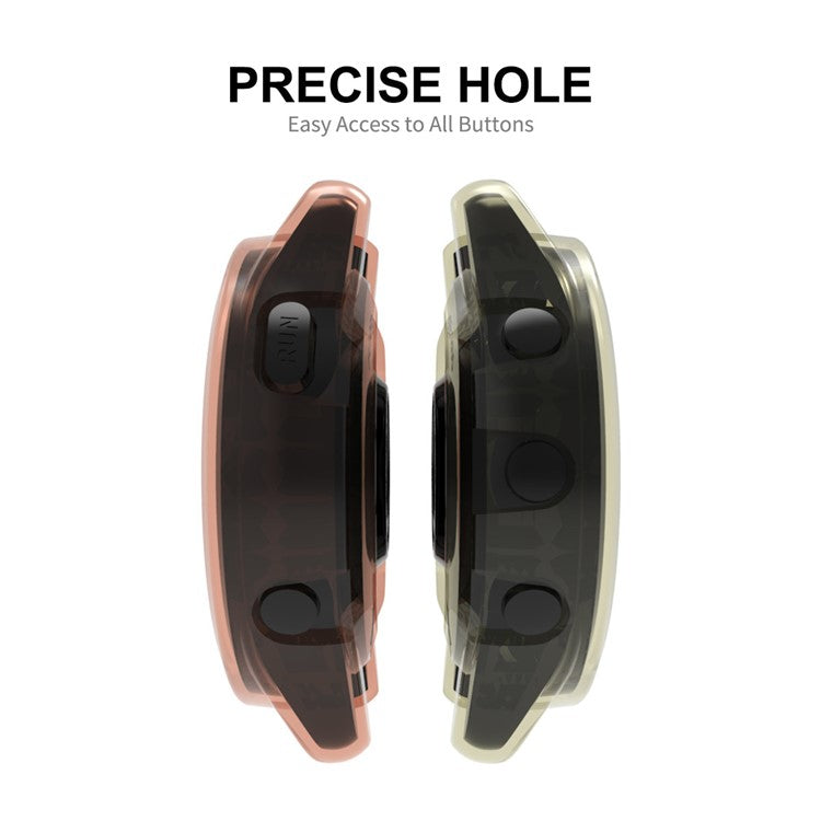 ENKAY HAT PRINCE for Garmin Forerunner 265 Watch Case Anti-drop Transparent TPU Watch Frame Cover - Black