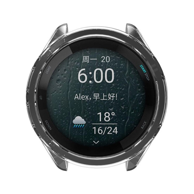 ENKAY HAT PRINCE for Garmin Forerunner 265 Watch Case Anti-drop Transparent TPU Watch Frame Cover - Black