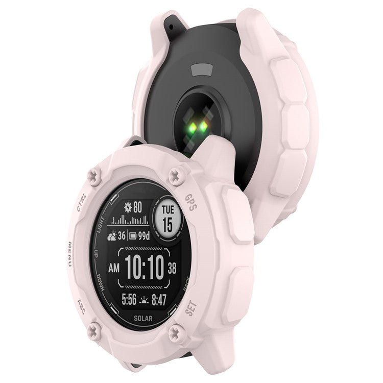 Anti-Fall TPU Hollow Cover for Garmin Instinct 2X Quick Release Sports Watch Case Cover - Light Pink