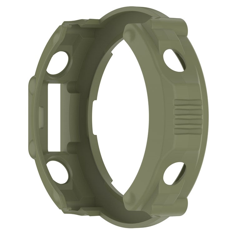 Anti-Scratch Watch Housing Case for Amazfit T-Rex Ultra A2142 TPU Cover Quick Release Hollow Case - Jungle Green