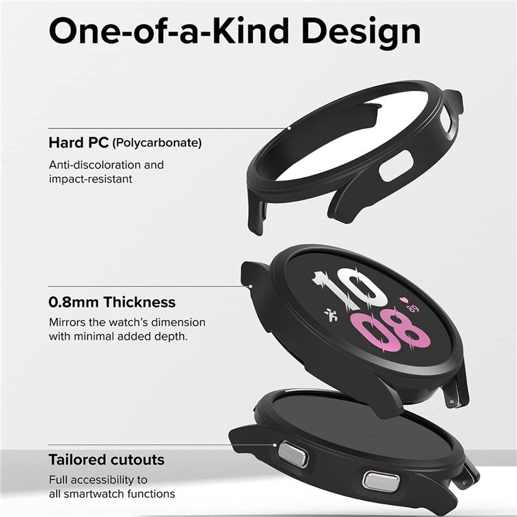 For Samsung Galaxy Watch6 Classic 47mm Rubberized PC Watch Case Ultra-Thin Protective Shell Frame - Black