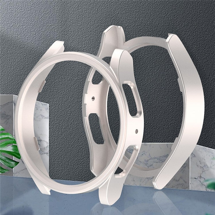 For Samsung Galaxy Watch6 40mm Hard PC Watch Case Rubberized Protective Cover Frame - Bright Rose Gold