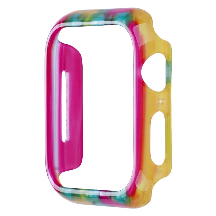 For Apple Watch Series 4 / 5 / 6 / SE / SE (2022) 44mm Quick Release Pattern Watch Case Sports Watch Resin Case Cover - Rainbow