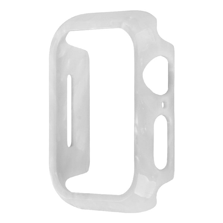 For Apple Watch Series 4 / 5 / 6 / SE / SE (2022) 44mm Quick Release Pattern Watch Case Sports Watch Resin Case Cover - Pearl White