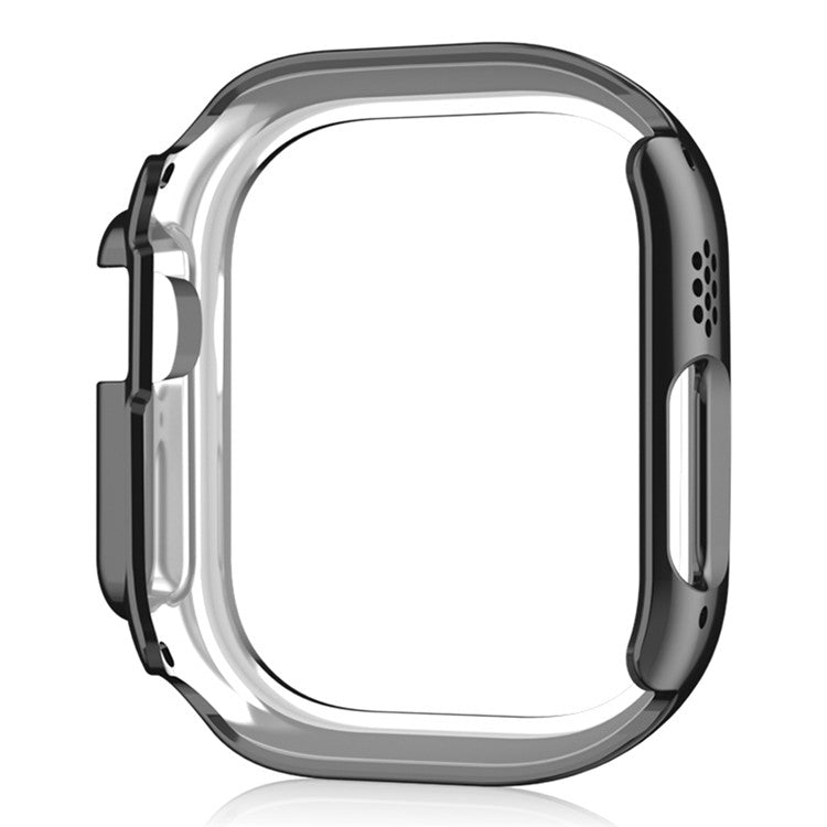 For Apple Watch Ultra 2 49mm / Ultra 49mm Hollow PC Watch Frame Cover Dual-Row Rhinestone Decor Smartwatch Case - Black