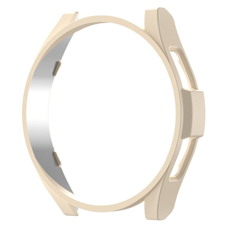 For Samsung Galaxy Watch6 44mm Anti-collision Matte Watch Case PC Hollow Protective Frame - Apricot
