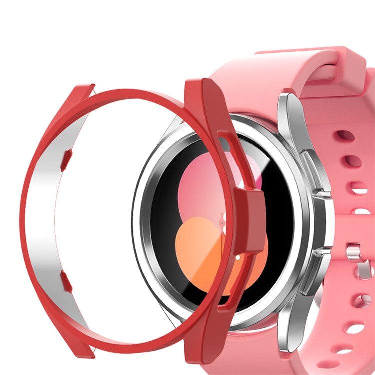 For Samsung Galaxy Watch6 44mm Anti-collision Matte Watch Case PC Hollow Protective Frame - Apricot