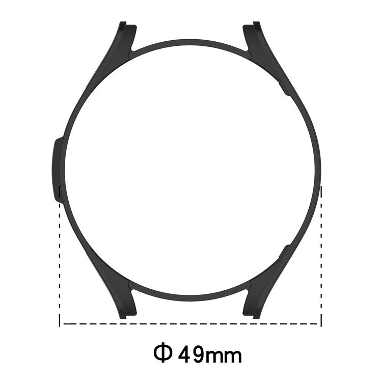 For Samsung Galaxy Watch6 Classic 47mm Protective Case Anti-Scratch Hollowed-out Hard PC Cover - Black