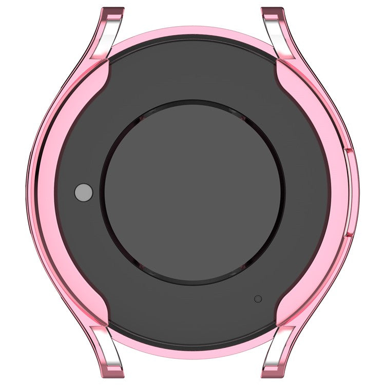 For Samsung Galaxy Watch6 44mm Full Coverage Electroplating Watch Protector TPU Watch Case - Pink
