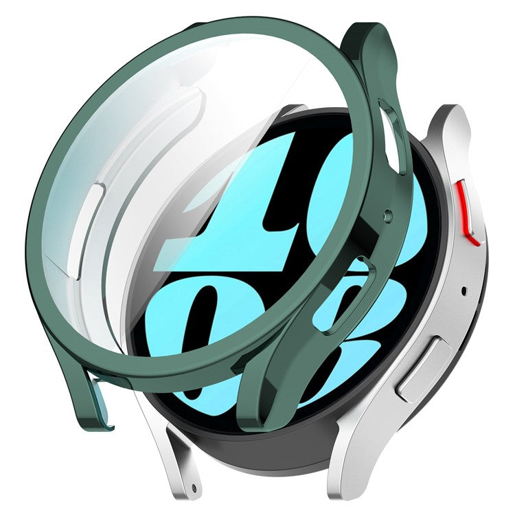 For Samsung Galaxy Watch6 44mm Full Coverage Electroplating Watch Protector TPU Watch Case - Green