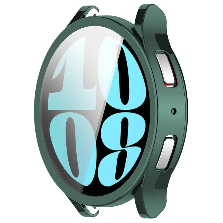 For Samsung Galaxy Watch6 44mm Full Coverage Electroplating Watch Protector TPU Watch Case - Green