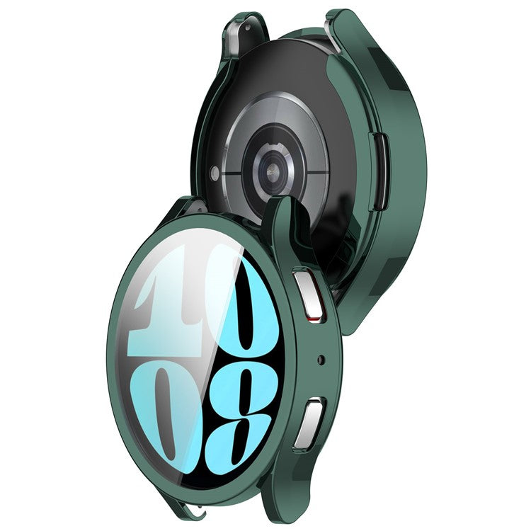 For Samsung Galaxy Watch6 44mm Full Coverage Electroplating Watch Protector TPU Watch Case - Green