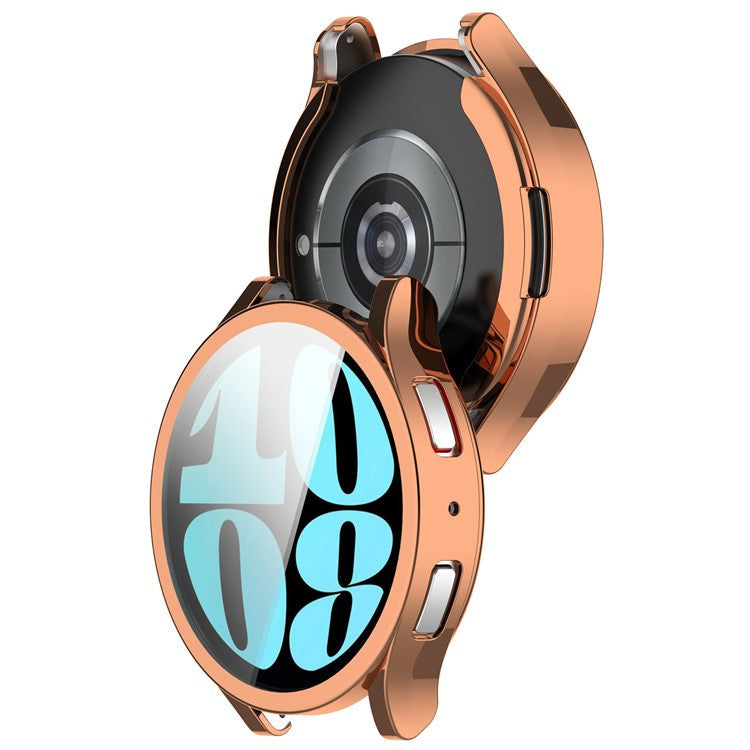 For Samsung Galaxy Watch6 40mm Electroplating Watch Protector Full Coverage TPU Watch Case - Rose Gold