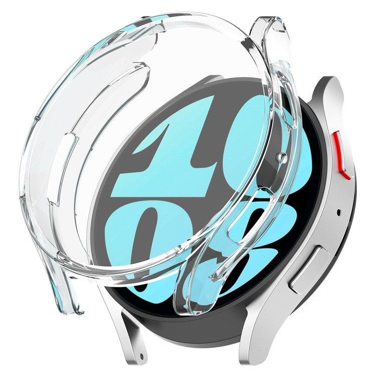 For Samsung Galaxy Watch6 40mm Electroplating Watch Protector Full Coverage TPU Watch Case - Transparent