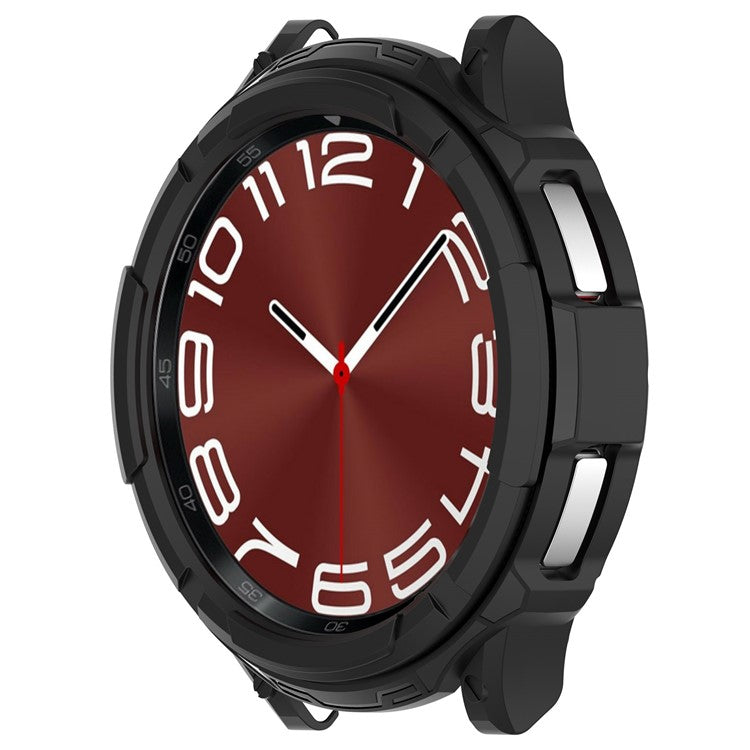 For Samsung Galaxy Watch6 Classic 43mm Soft TPU Shockproof Case Watch Frame Protector with Bezel Ring - Black