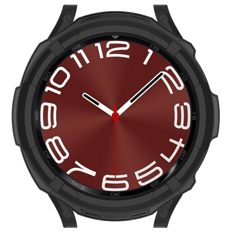 For Samsung Galaxy Watch6 Classic 43mm Soft TPU Shockproof Case Watch Frame Protector with Bezel Ring - Black