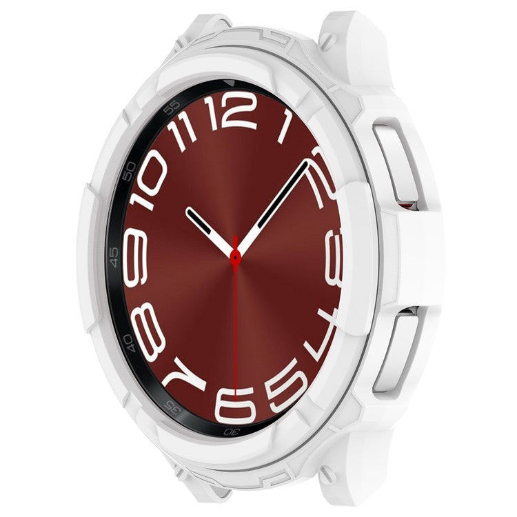 For Samsung Galaxy Watch6 Classic 43mm Soft TPU Shockproof Case Watch Frame Protector with Bezel Ring - White